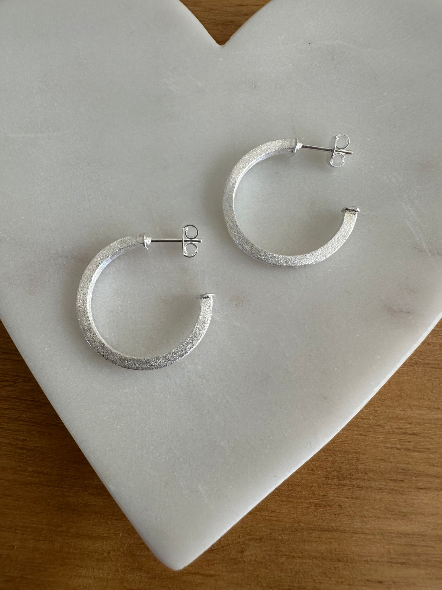 Argollas lijadas silver