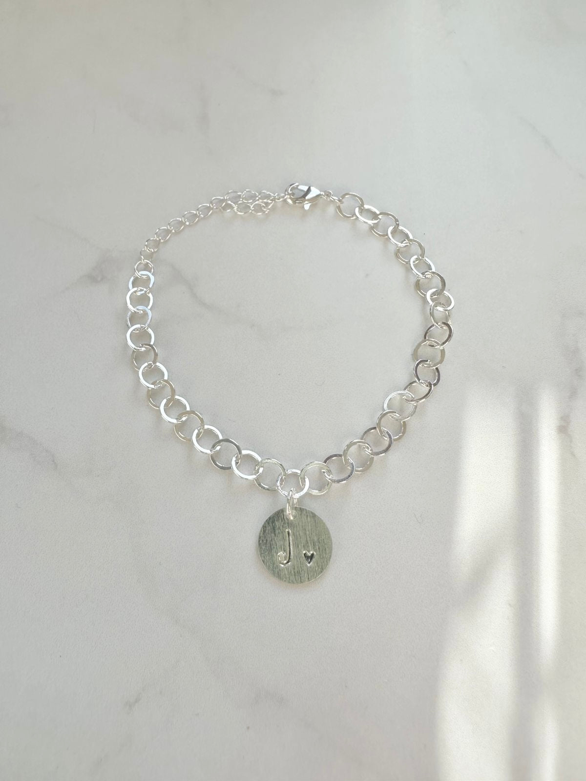 Pulsera eslabones redondos & inicial