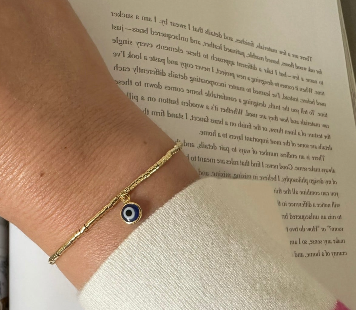 Pulsera de mostacillas & Ojo griego