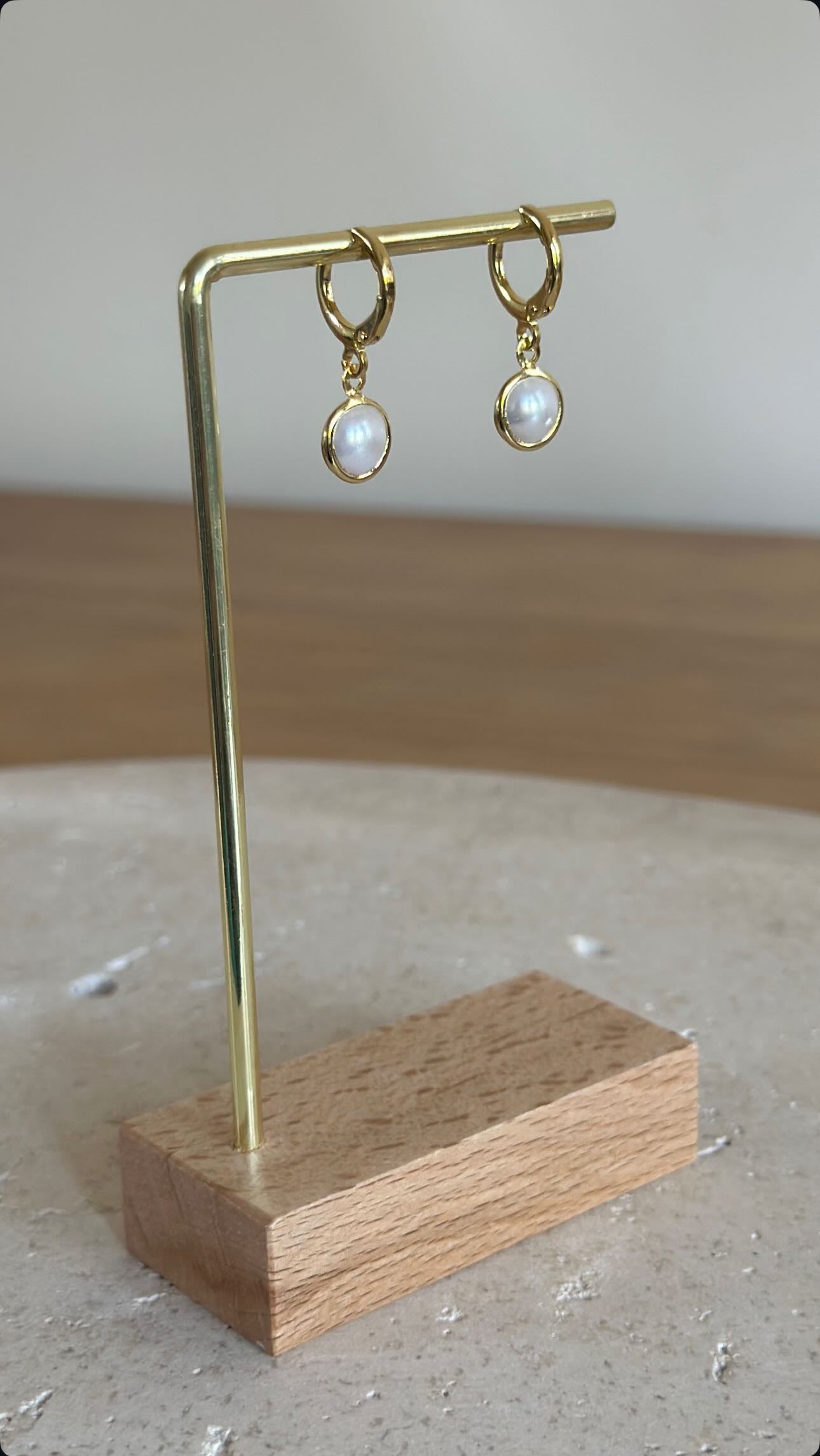 Argollas perlas redondas