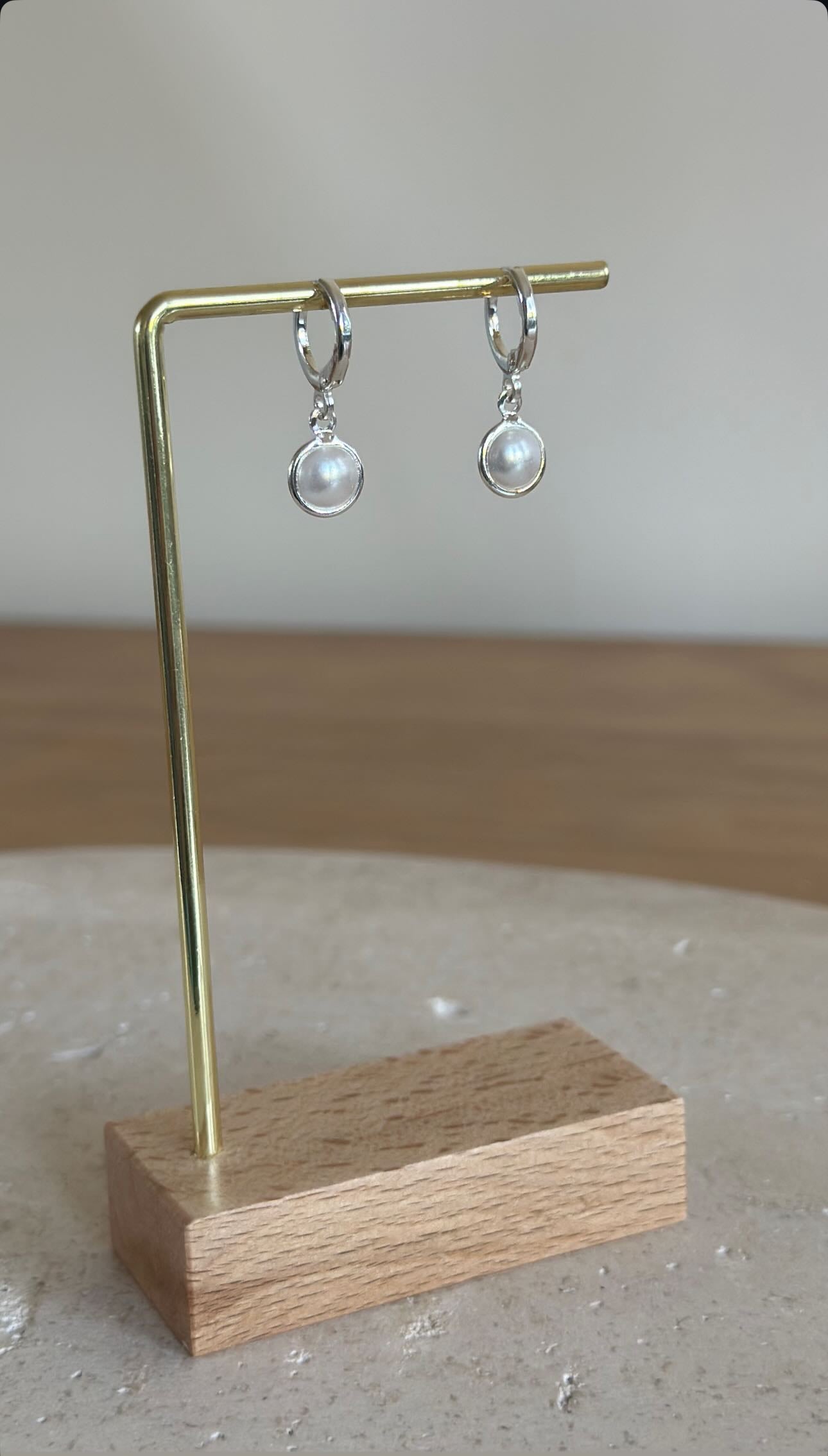 Argollas perlas redondas