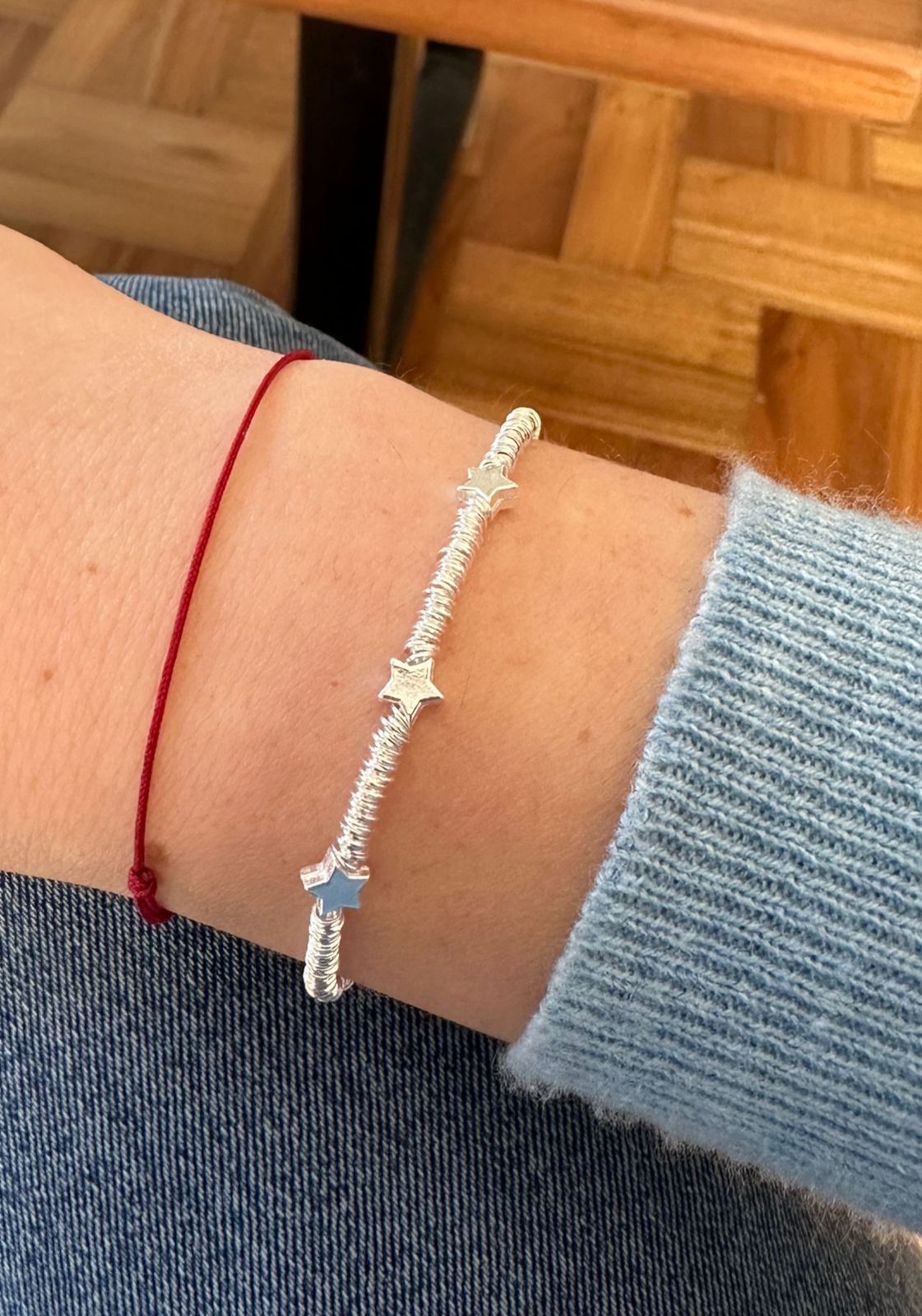 Pulsera de argollitas & 3 estrellas