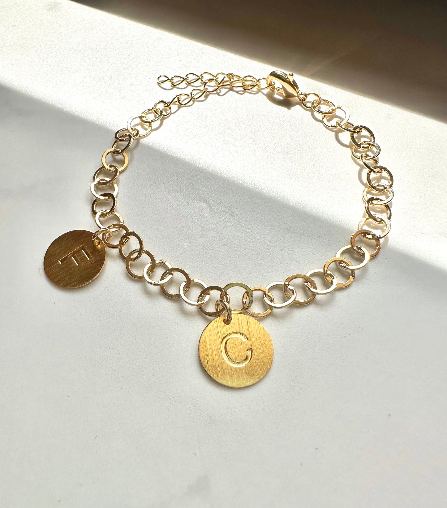 Pulsera eslabones redondos & inicial