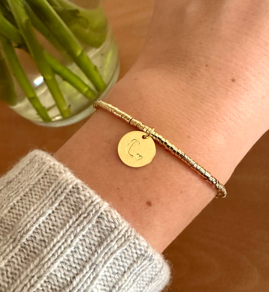 Pulsera de mostacillas & inicial