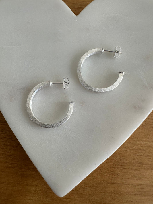 Argollas lijadas silver