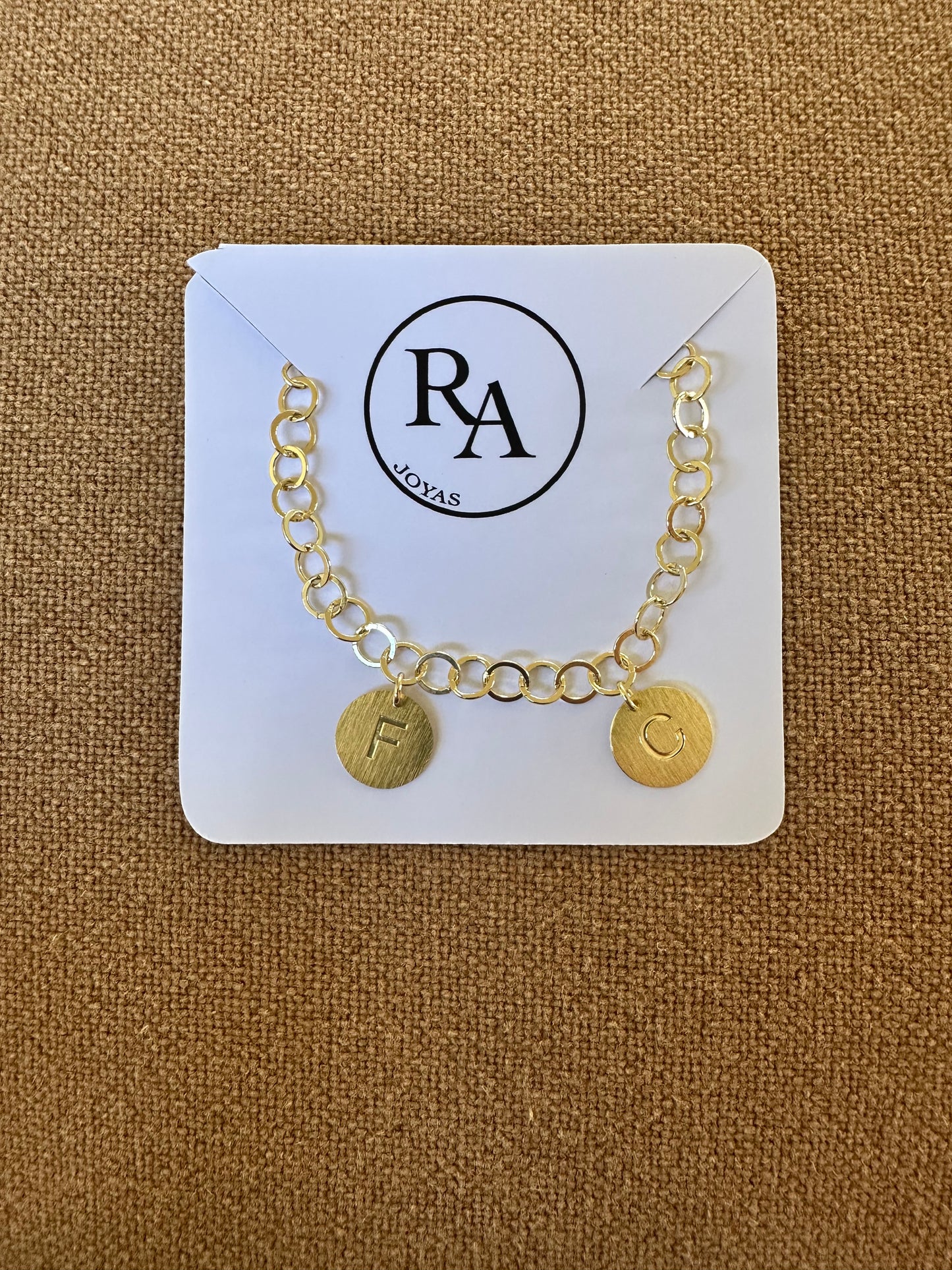 Pulsera eslabones redondos & inicial