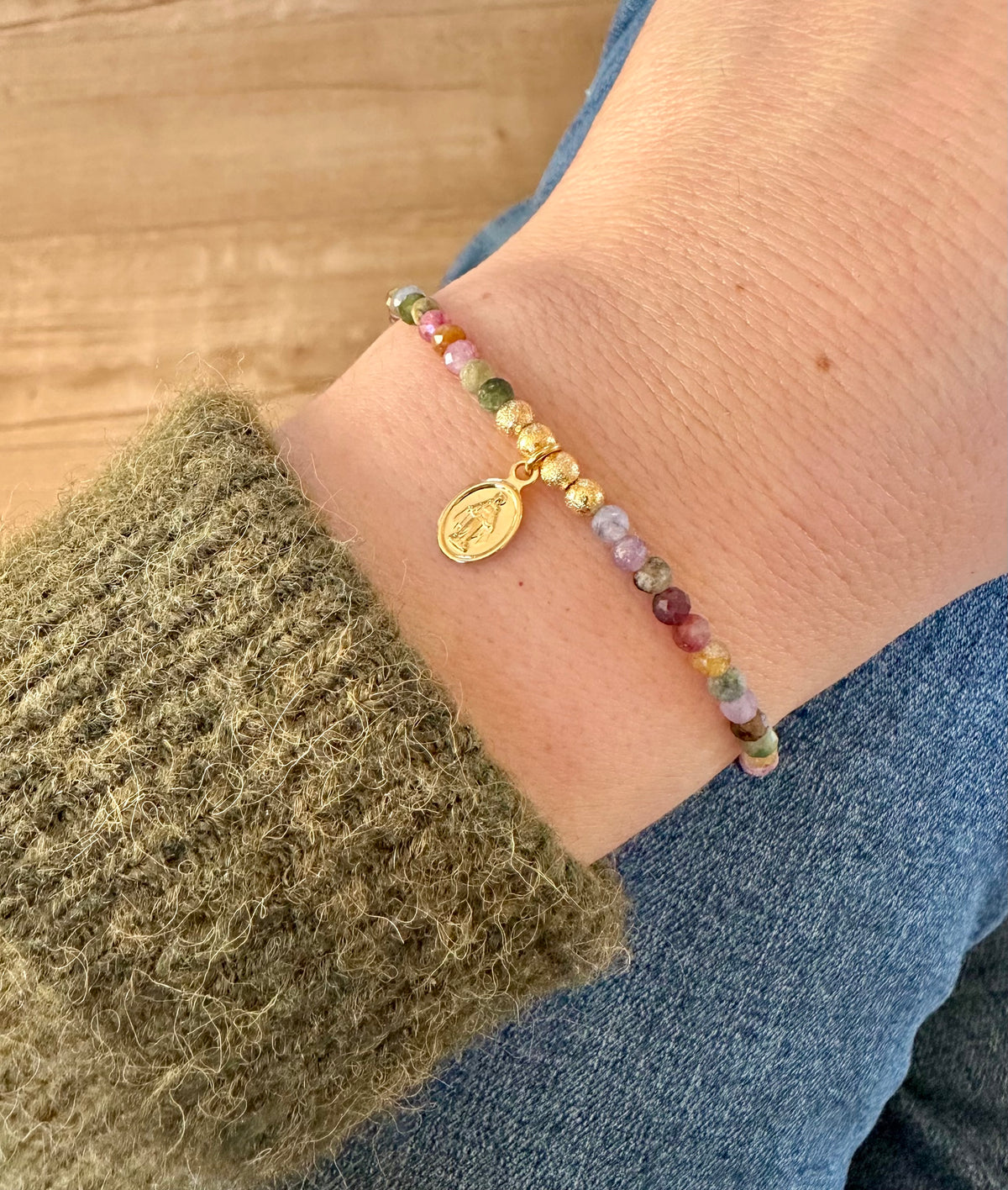Pulsera turmalinas & Virgen de los Milagros