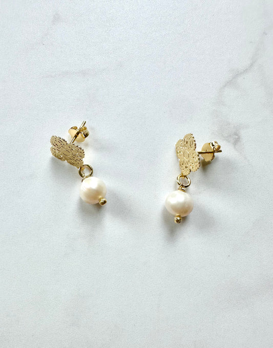 Aros con perlas de rio