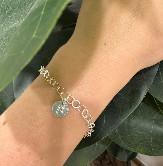 Pulsera eslabones redondos & inicial